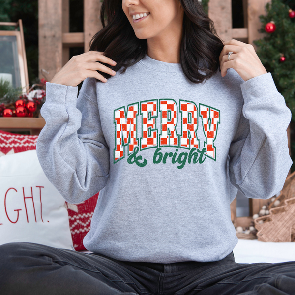 Checkered Merry & Bright | Unisex Sweatshirt