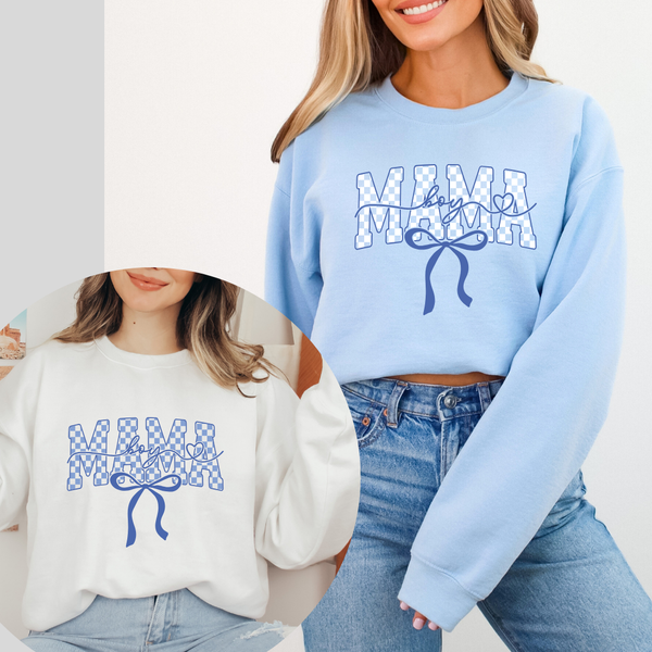 Boy Mama Checkered | Unisex Crewneck Sweatshirt