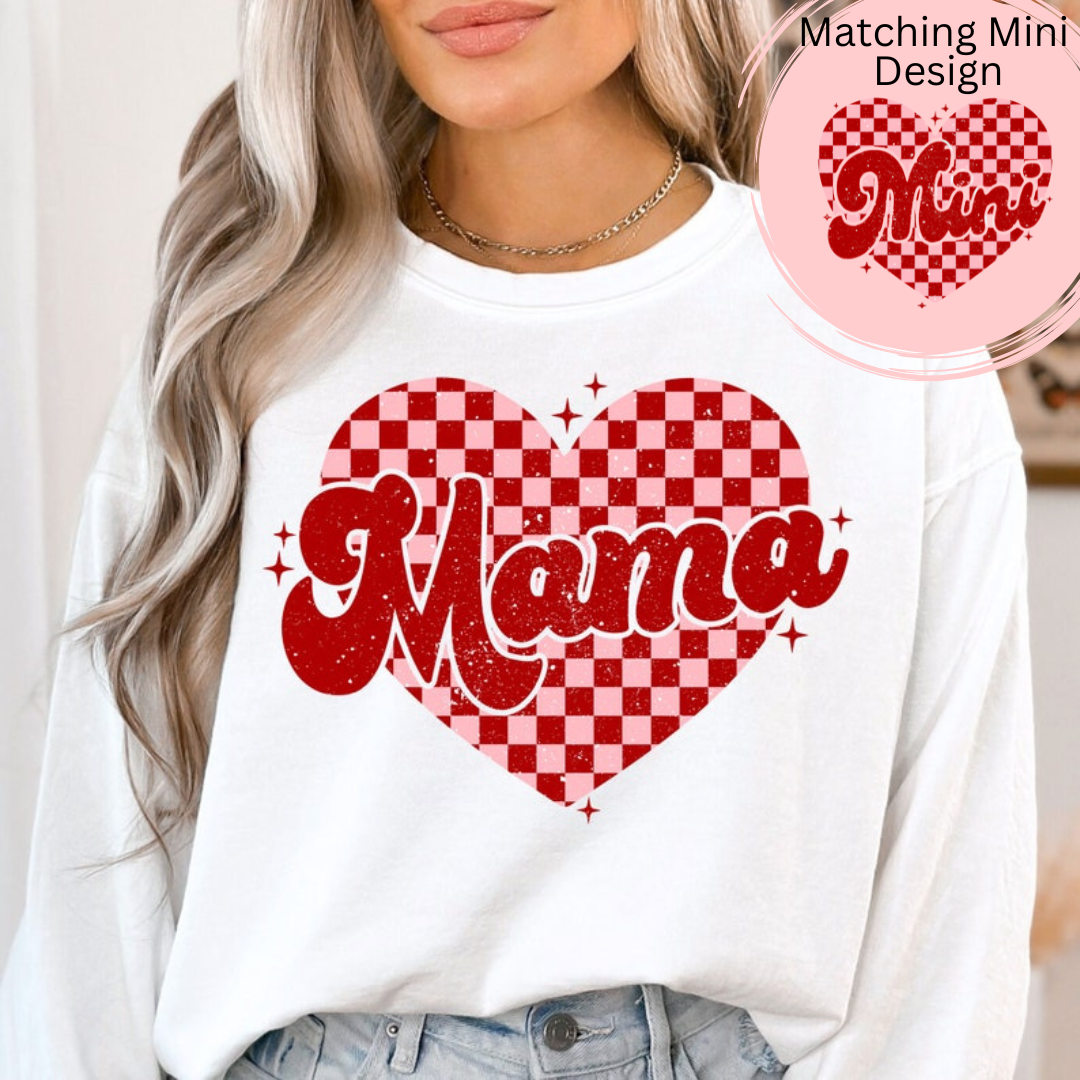 Matching Mama / Mini Checkered Heart