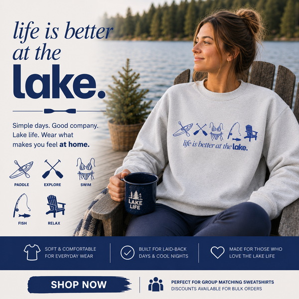 Life if Better at the Lake | Unisex Crewneck Sweatshirt