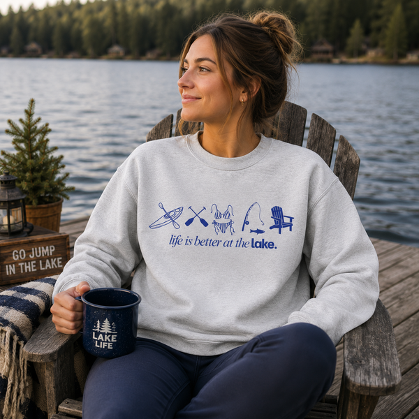 Life if Better at the Lake | Unisex Crewneck Sweatshirt