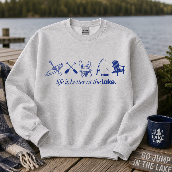 Life if Better at the Lake | Unisex Crewneck Sweatshirt