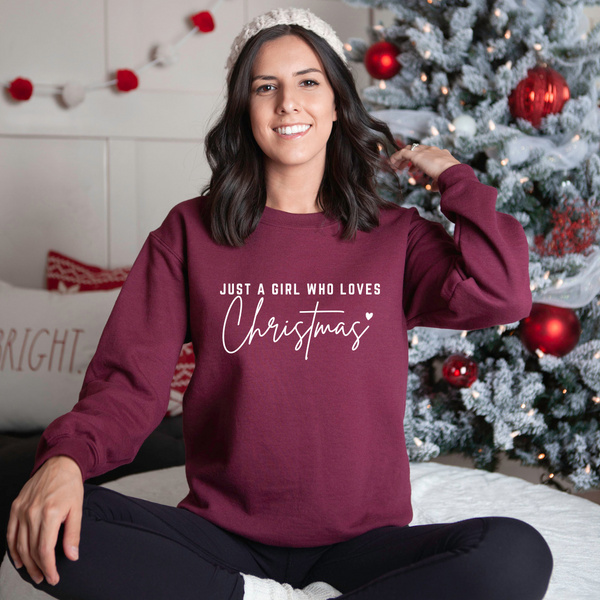 Just a Girl who loves Christmas | Unisex Crewneck Sweatshirt