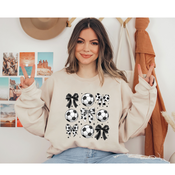 Soccer Mom Bow | Unisex Crewneck Sweatshirts