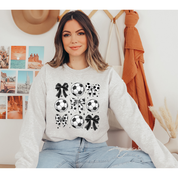 Soccer Mom Bow | Unisex Crewneck Sweatshirts