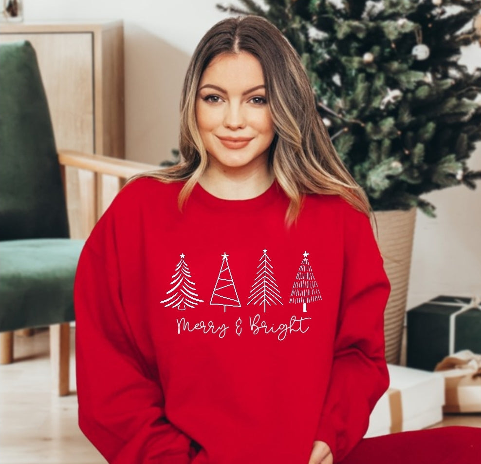 Merry & Bright Trees | Unisex Crewneck Sweatshirt