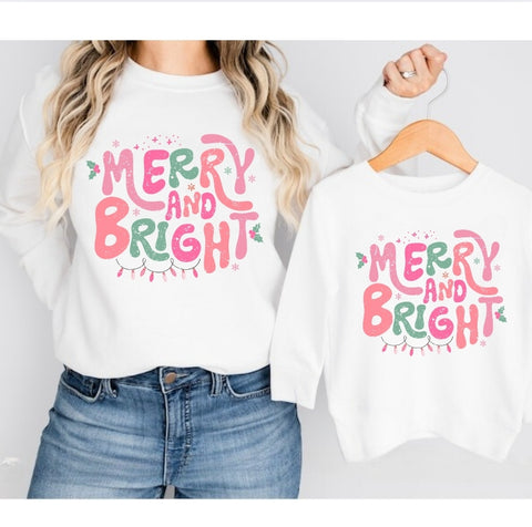 Pink Merry & Bright | Crewneck Sweatshirt