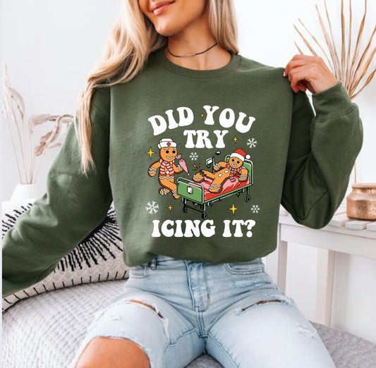Did You Try Icing It? | Unisex Crewneck Sweatshirt