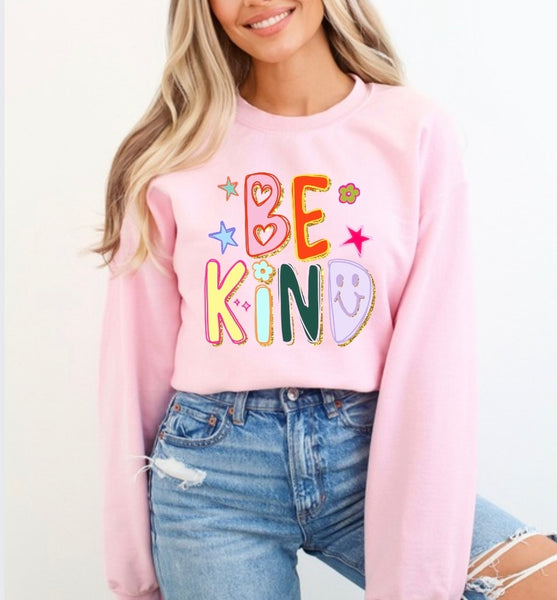 Be kind Glitter | Adult Tshirt or Crewneck Sweatshirt