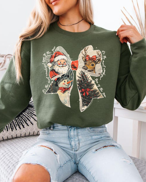 Christmas Bow | Unisex Crewneck Tshirt