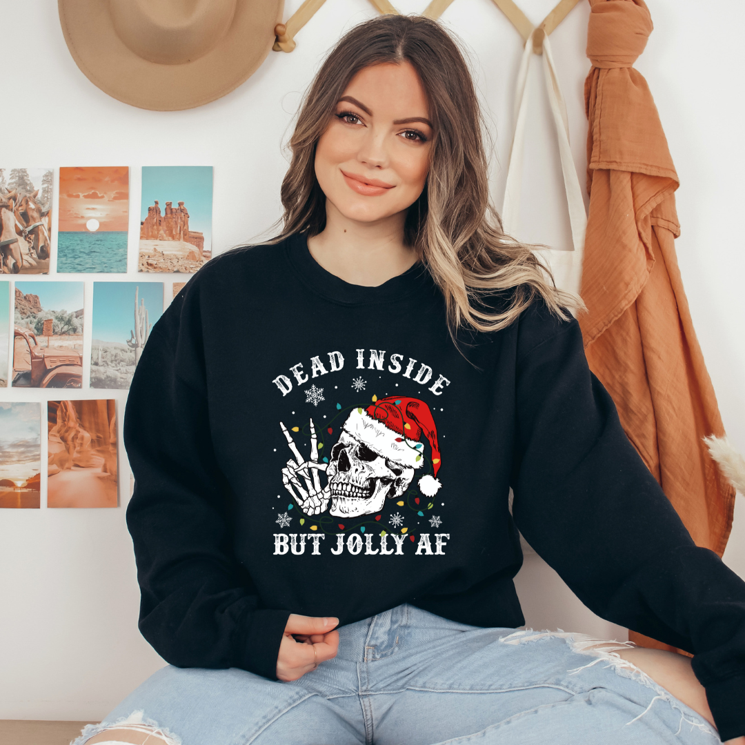 Dead Inside but Jolly AF | Unisex Crewneck Sweatshirt