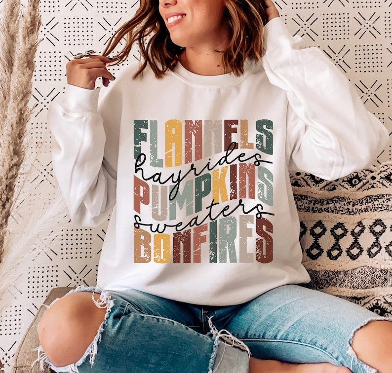Flannels Hayrides Pumpkin Season | DTF Transfer