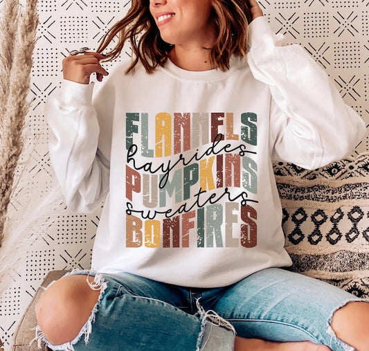 Flannels Hayrides Pumpkin Season | DTF Transfer