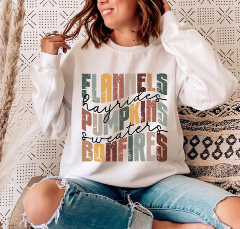 Flannels Hayrides Pumpkin Season | DTF Transfer