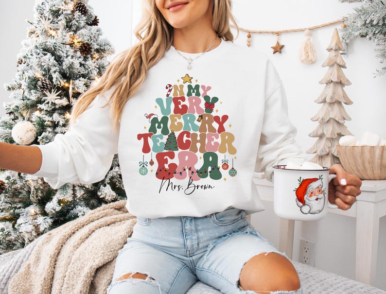 Very Merry Teacher | Unisex Crewneck Sweatshirt