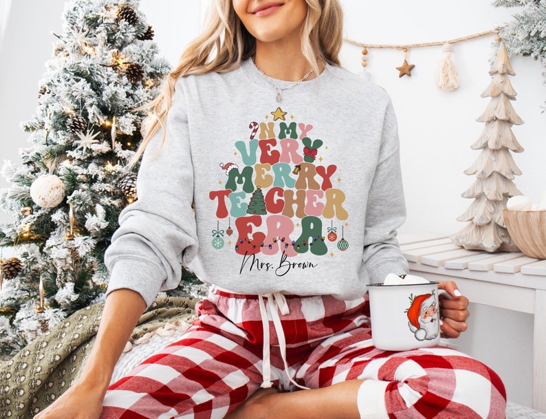 Very Merry Teacher | Unisex Crewneck Sweatshirt