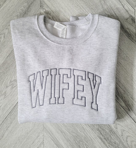 Wifey Embroidered | Unisex Crewneck Sweatshirt