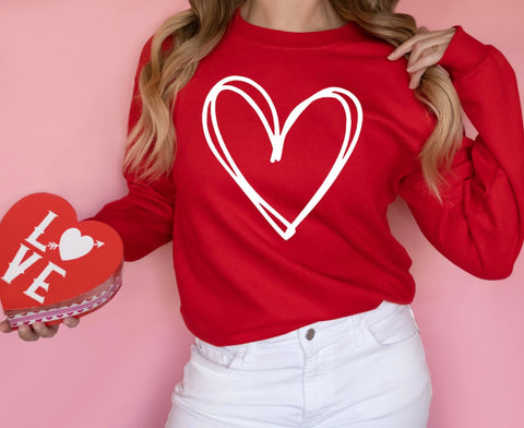 DOODLE HEART | Unisex Crewneck Sweatshirt