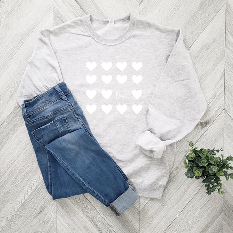 HEARTS (solid) | UNISEX CREWNECK SWEATSHIRT