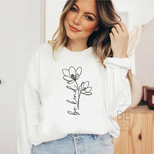 BE KIND FLOWER | Unisex Crewneck Sweatshirt