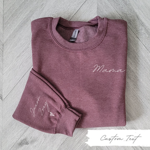 Mama with Kids Names | Unisex Crewneck Sweatshirt