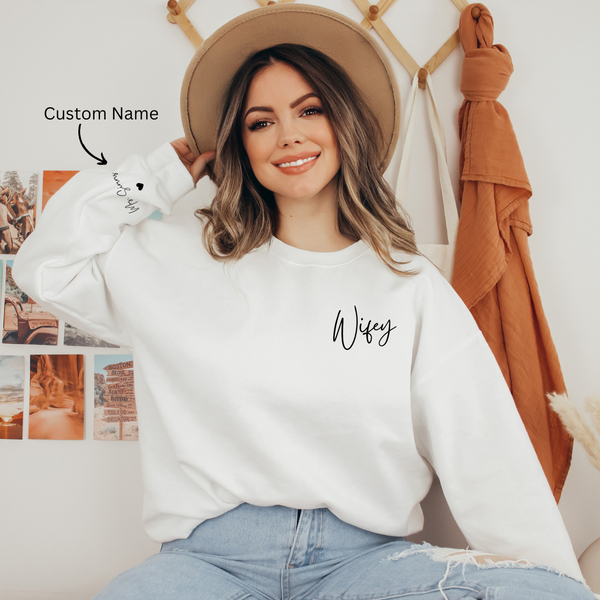 Custom Wifey | Unisex Crewneck Sweatshirt