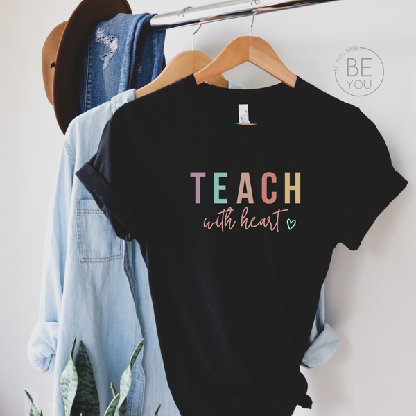 TEACH WITH ♡ | Unisex Crewneck Tshirt