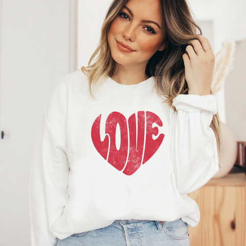 Love (distressed) | Unisex Crewneck Sweatshirt