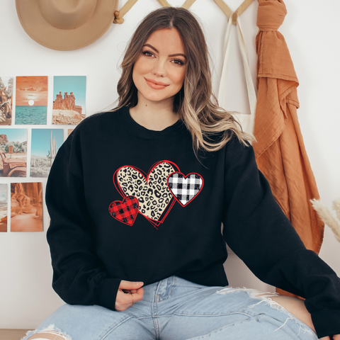 Pattern Hearts | Crewneck Sweatshirt