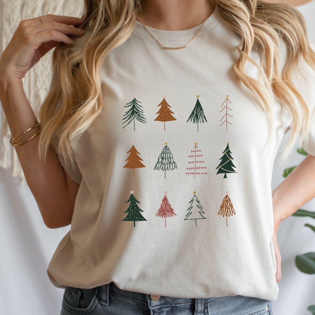 BOHO CHRISTMAS TREES | Unisex Crewneck Tshirt