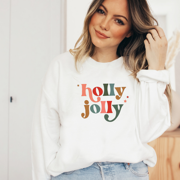 RETRO HOLLY JOLLY | Unisex Crewneck Sweatshirt