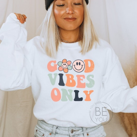 GOOD VIBES ONLY | Unisex Crewneck Sweatshirt