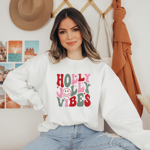 Holly Jolly Vibes | Unisex Crewneck Sweatshirt