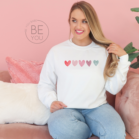 HEARTS (colourful) | Unisex Crewneck Sweatshirt